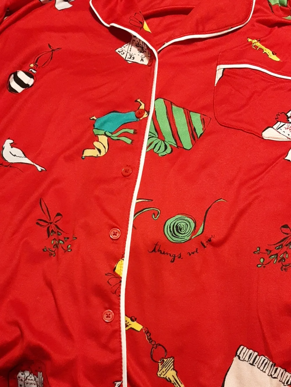 kate Spade Red Holiday Womens Pajama Set New Xl